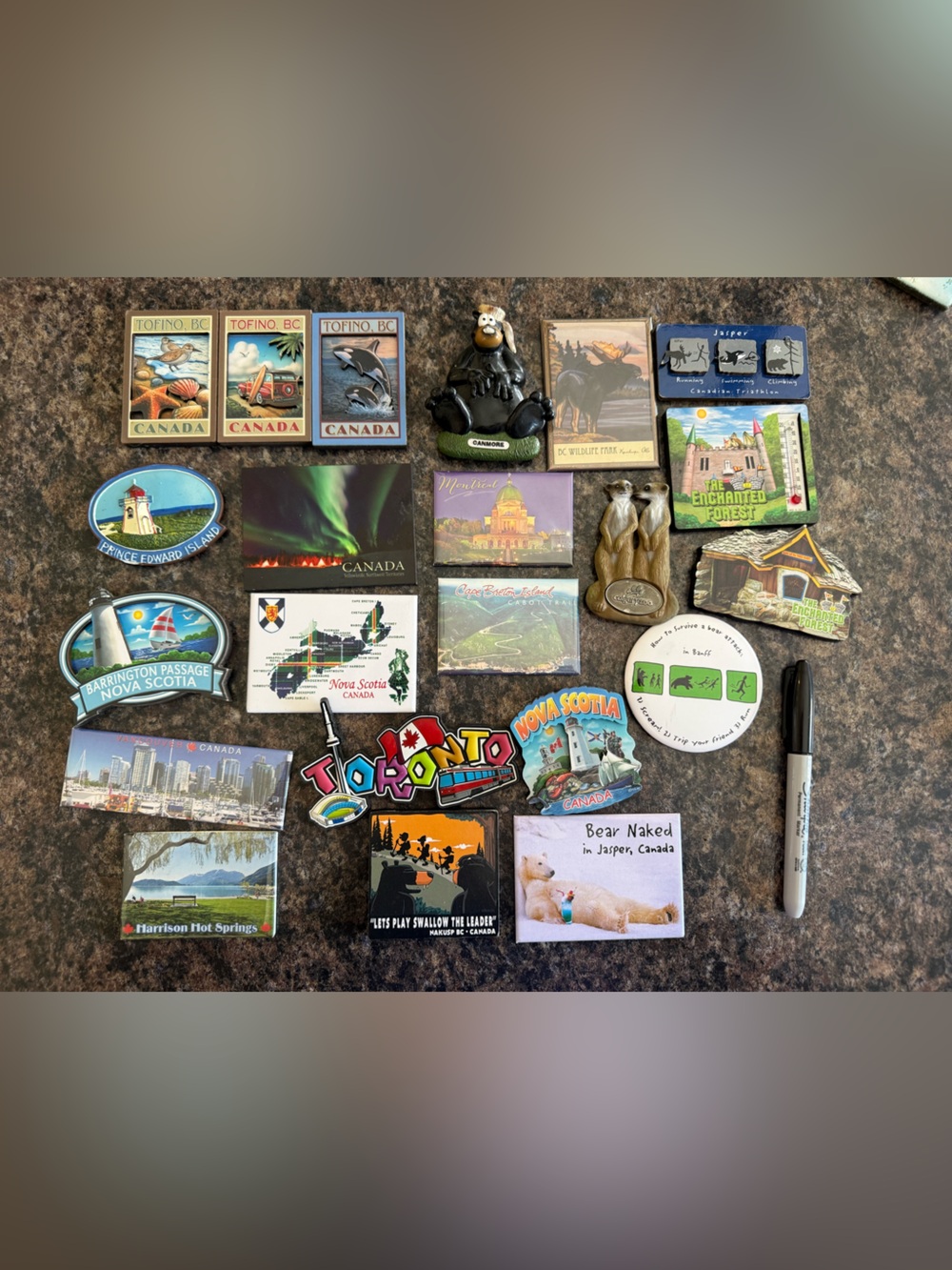 Canadian Souvenir Magnets - 23 pieces